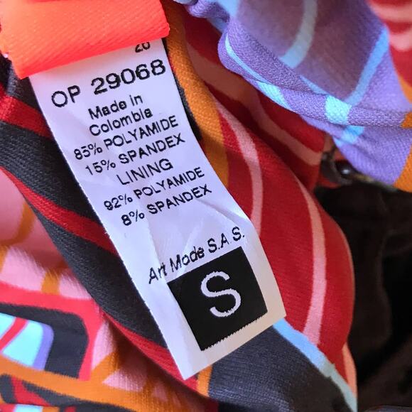 Maaji Bouquet Ebony Brown Reversible Puff Sleeve Crop Bikini Top - Picture 12 of 13